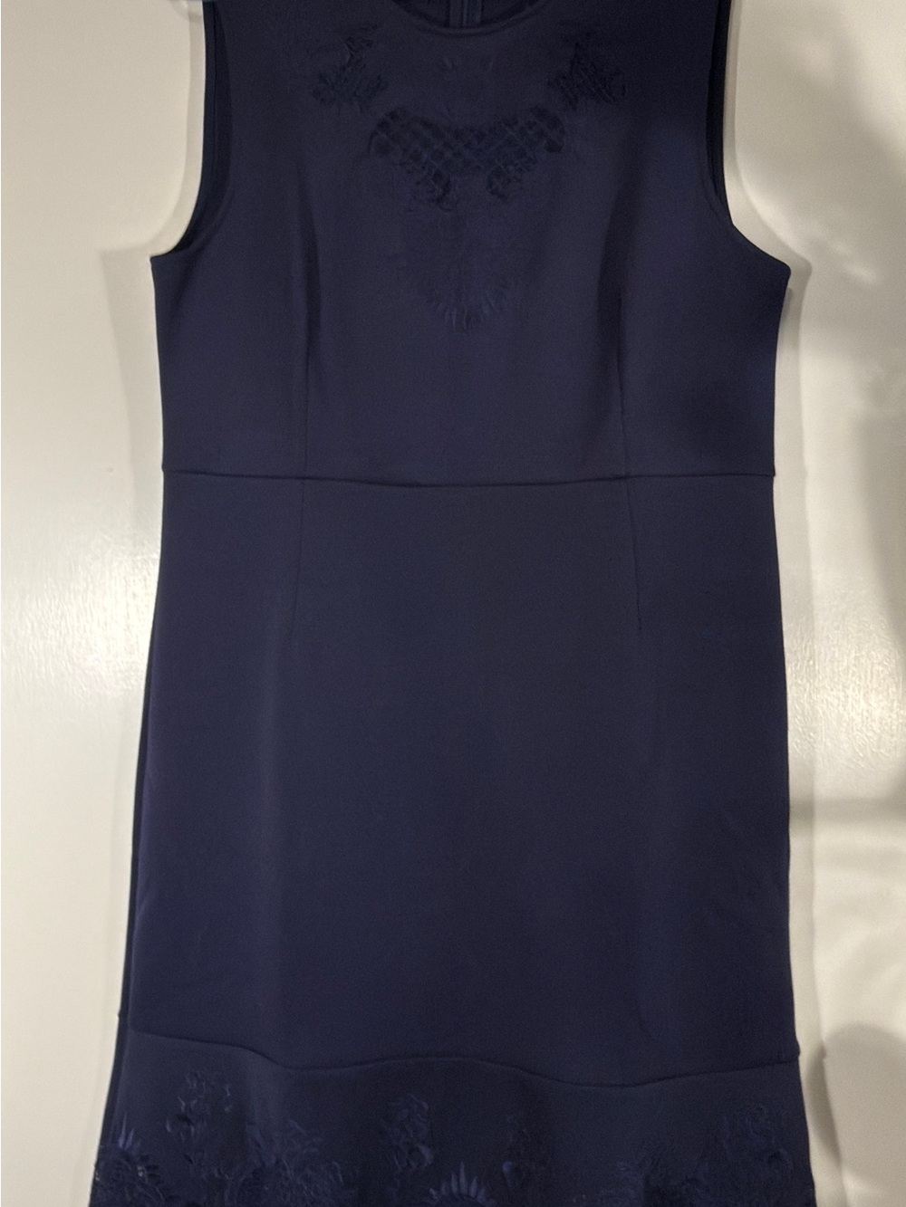 VENUS Navy Sleeveless Embroidered Sheath Dress